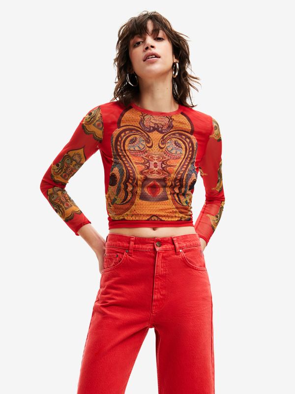 Desigual Desigual Groove Majica crvena