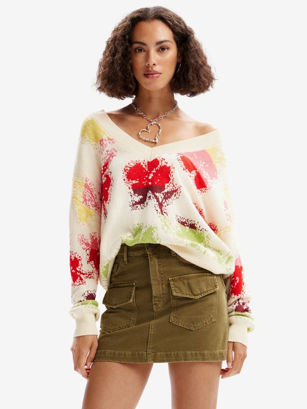 Desigual Desigual Join Džemper bijela