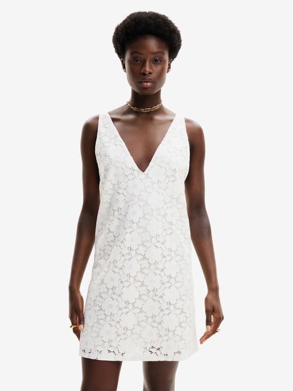 Desigual Desigual Lace Haljina bijela