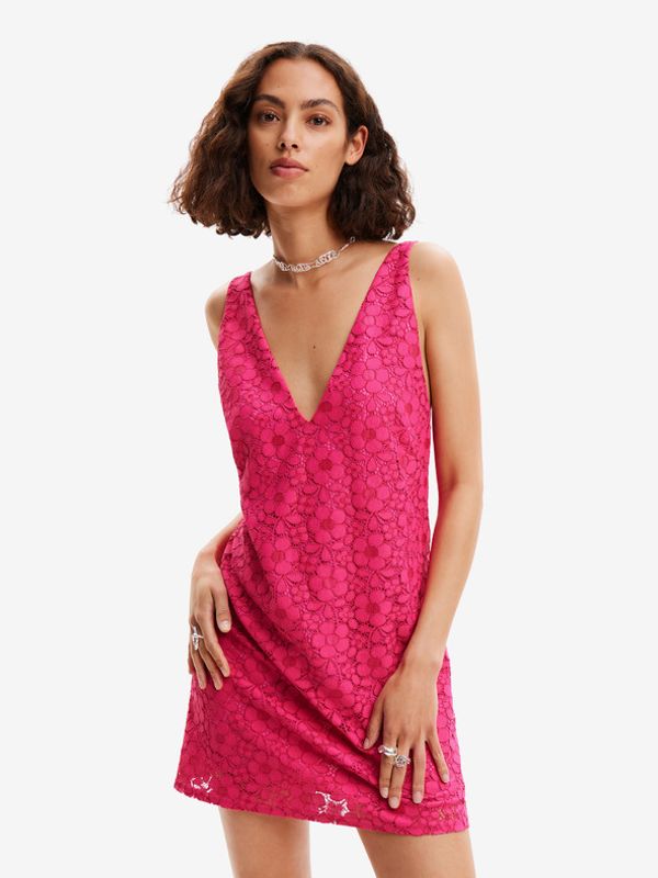 Desigual Desigual Lace Haljina ružičasta