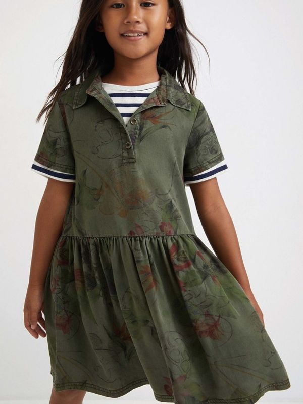 Desigual Desigual Mickey Camo Flower Haljina dječja zelena