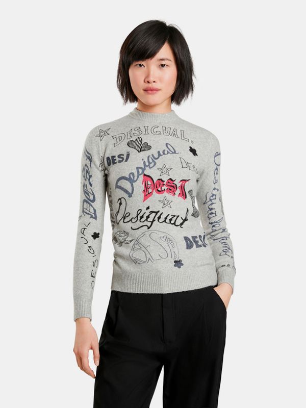 Desigual Desigual Paloma Džemper siva