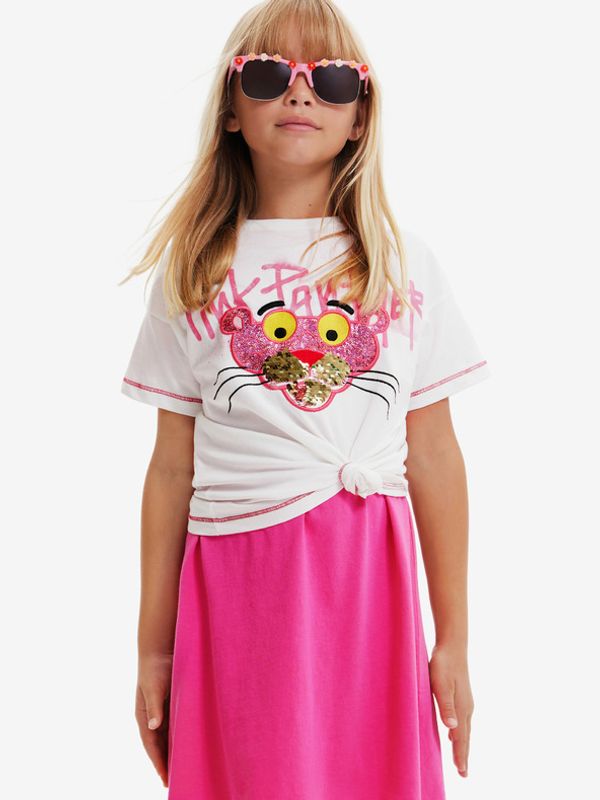 Desigual Desigual Pink Panther Majica dječja bijela