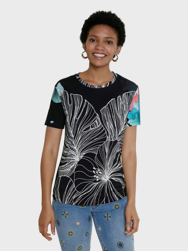 Desigual Desigual TS Leaves Majica crna
