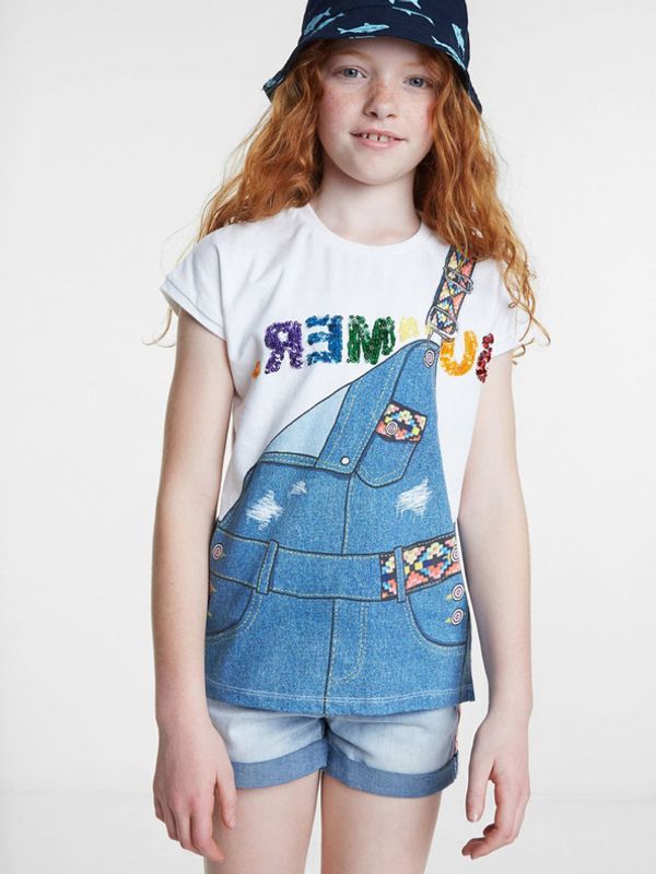 Desigual Desigual TS Leicester Majica dječja bijela