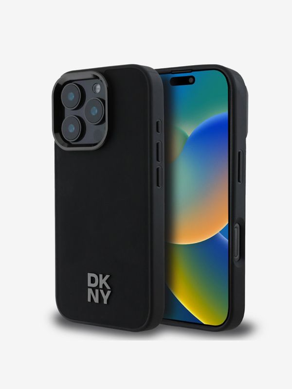 DKNY DKNY PU Leather Stack Logo Magsafe iPhone 16 Pro Max Black Etui za telefon ljubičasta