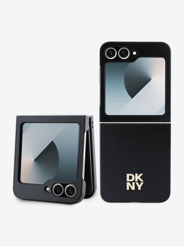 DKNY DKNY PU Leather Stack Logo Zadní Kryt pro Samsung Galaxy Z Flip 6 Black Etui za telefon ljubičasta