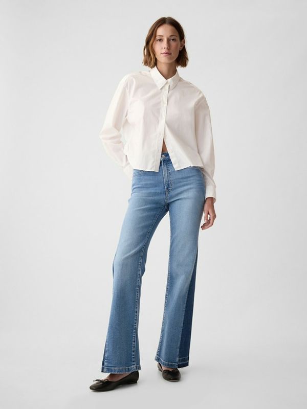 GAP GAP 70s flare High Rise Patched Traperice plava