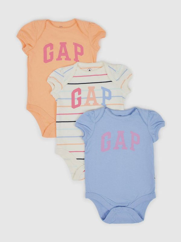 GAP GAP Bodi 3 kom dječji plava narančasta
