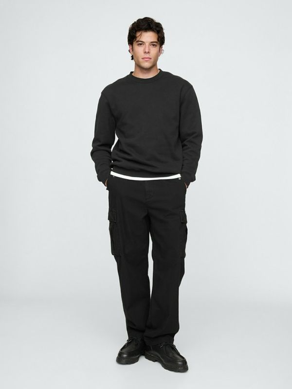 GAP GAP Utility Herringbone Hlače crna