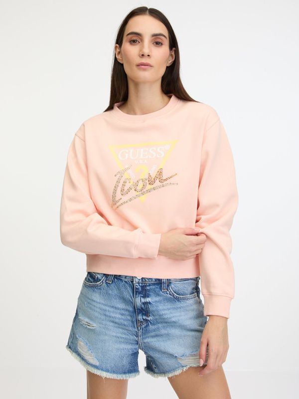 Guess Guess Icon Sweatshirt Majica dugih rukava narančasta