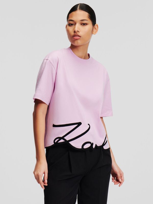 Karl Lagerfeld Karl Lagerfeld Karl Signature Majica ljubičasta