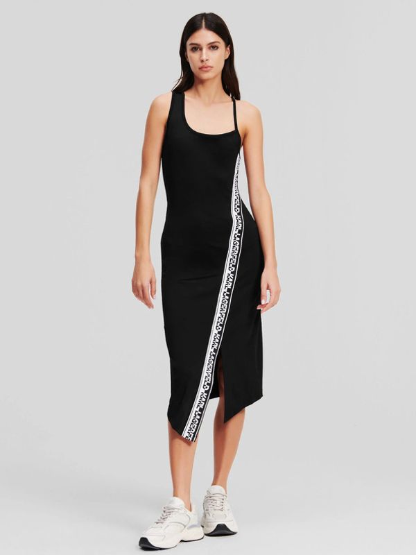 Karl Lagerfeld Karl Lagerfeld Logo Tape Jersey Haljina crna