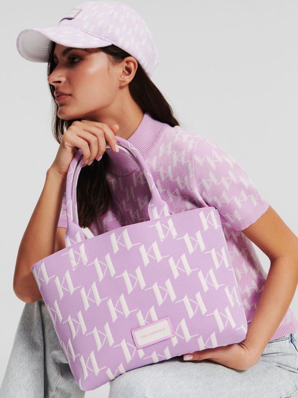 Karl Lagerfeld Karl Lagerfeld Monogram Knit Torba ljubičasta