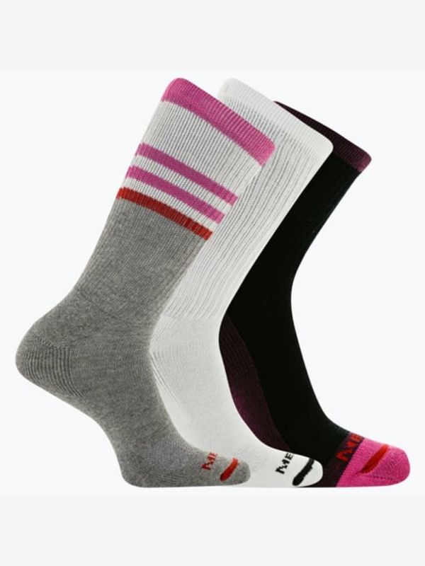 Merrell Merrell Cushioned Cotton Stripe Crew 3-pack Čarape ljubičasta