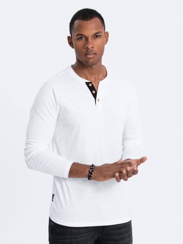 Ombre Clothing Ombre Clothing Henley Majica bijela