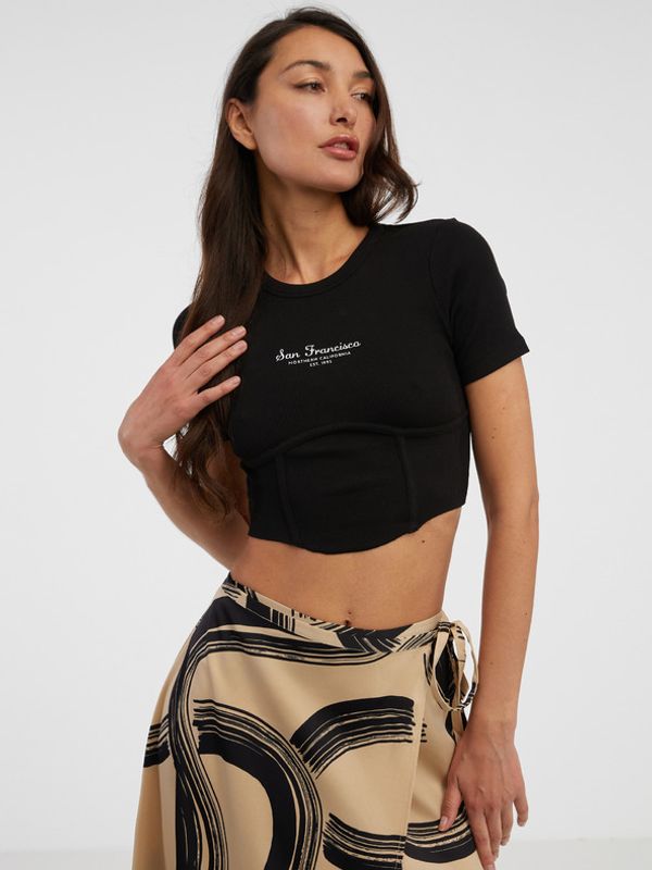 ONLY ONLY Lola Crop top crna