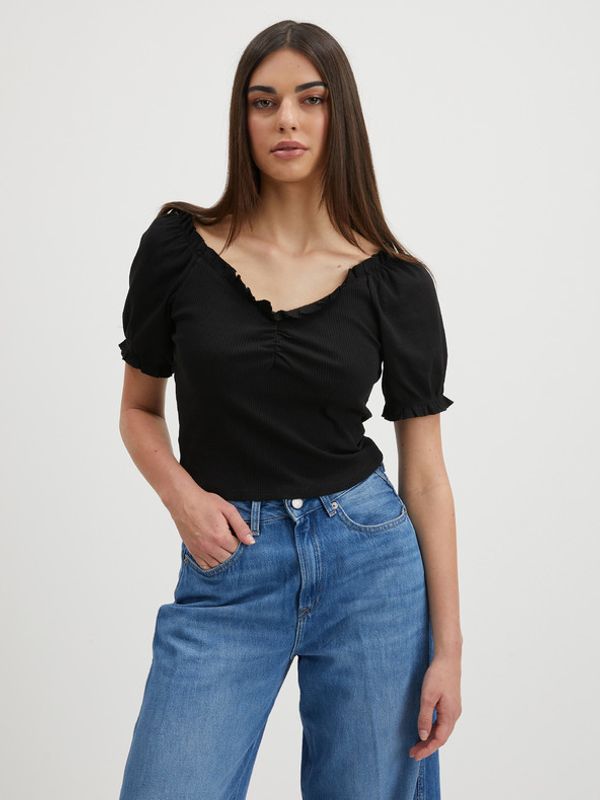 Pieces Pieces Tegan Crop top crna