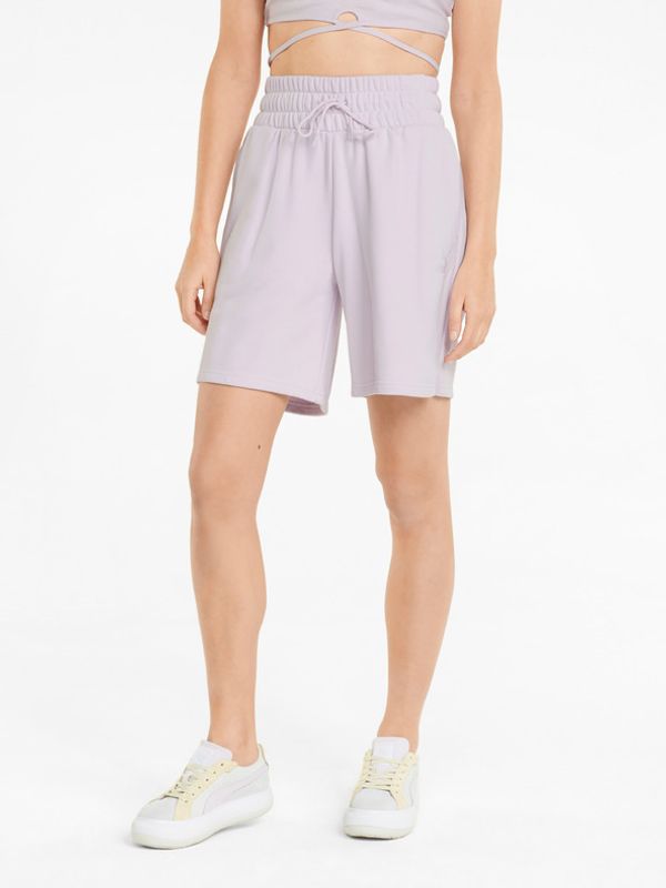 Puma Puma Classics High-Waist Kratke hlače ljubičasta