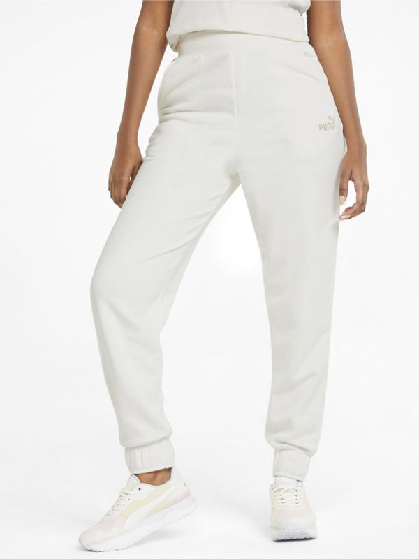 Puma Puma ESS+ Embroidery High-Waist Donji dio trenirke bijela