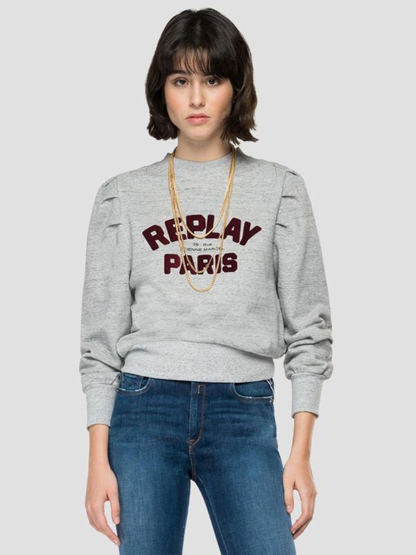 Replay Replay Majica dugih rukava siva