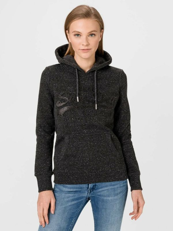 SuperDry SuperDry Tonal Embossed Majica dugih rukava crna