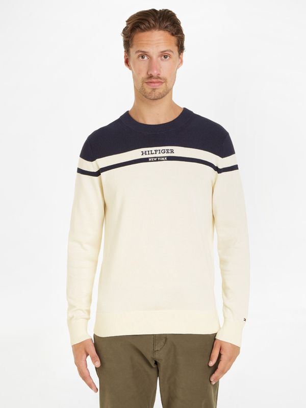 Tommy Hilfiger Tommy Hilfiger Colorblock Graphic Džemper bijela