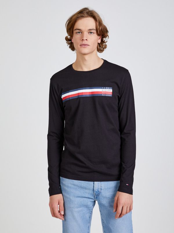 Tommy Hilfiger Tommy Hilfiger Sliced Bar Majica crna