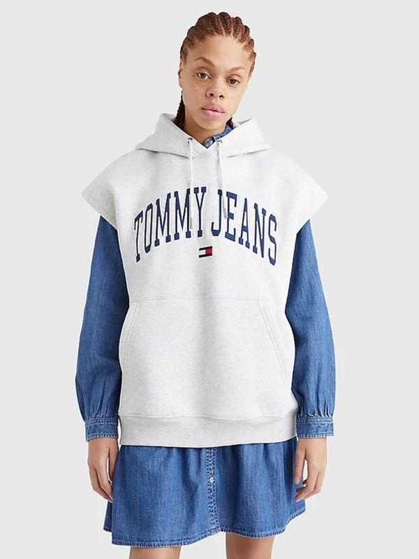 Tommy Jeans Tommy Jeans Collegiat Majica dugih rukava siva
