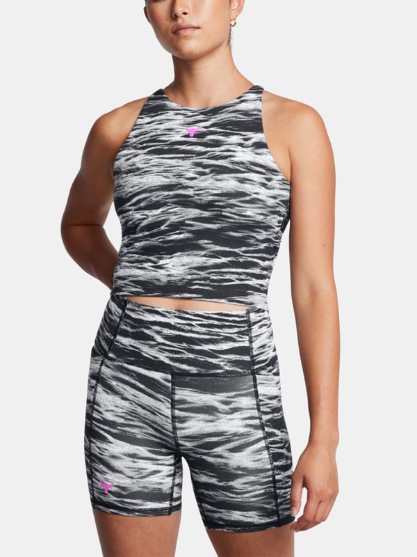 Under Armour Under Armour Project Rock Lets Go Bench To Beach Printed Majica bez rukava crna