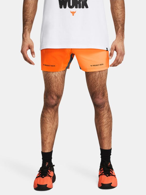 Under Armour Under Armour Project Rock Ultimate 5in Training Printed Kratke hlače narančasta