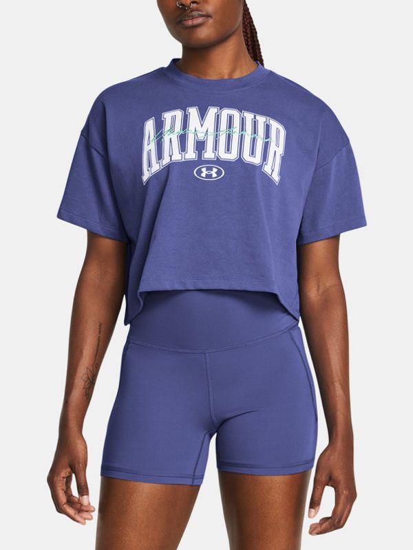 Under Armour Under Armour UA HW Scripted WM Crop SS Majica ljubičasta