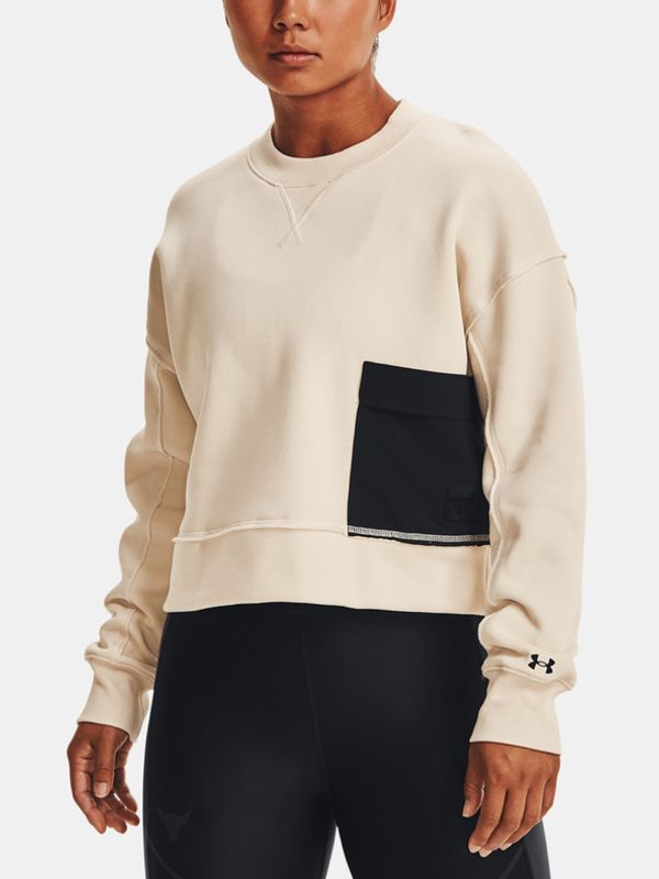 Under Armour Under Armour UA Project Rock Fleece Crew Majica dugih rukava bijela