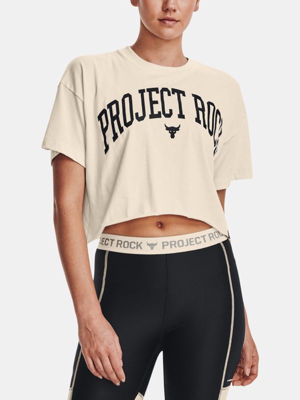 Under Armour Under Armour UA Project Rock SS Crop Majica bež