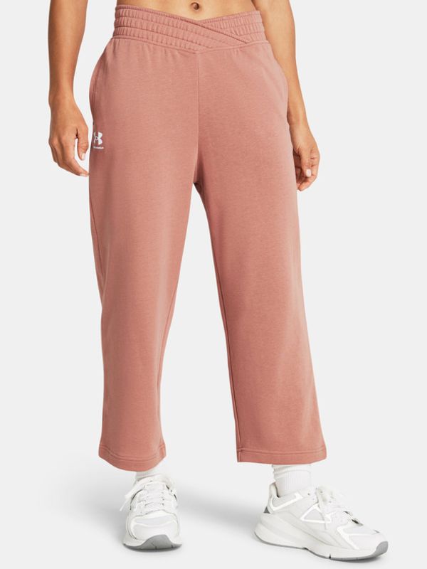 Under Armour Under Armour UA Rival Terry Crop Wide Leg Donji dio trenirke ružičasta