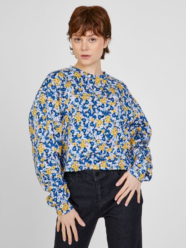 Vans Vans Deco Ditsy Crop Crew Majica dugih rukava plava