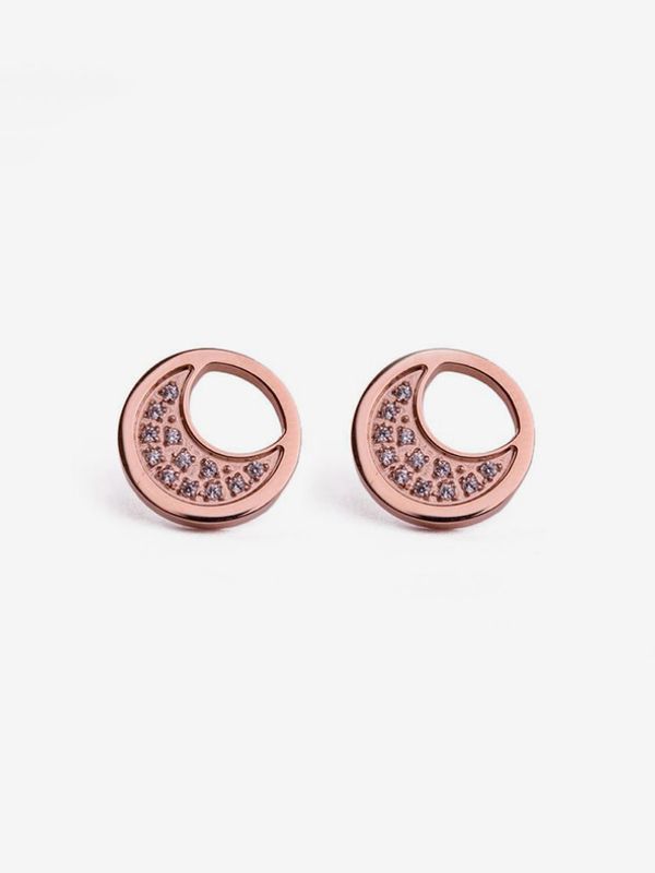 Vuch Vuch Rose Gold Moon Naušnice ružičasta