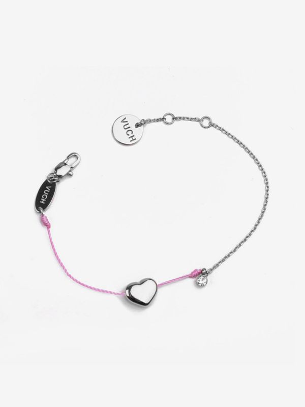 Vuch Vuch Shiny Heart Pink Narukvica srebrna